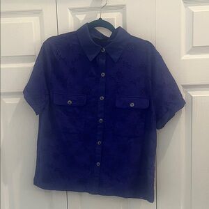 DG2 by Diane Gilman Navy Blouse